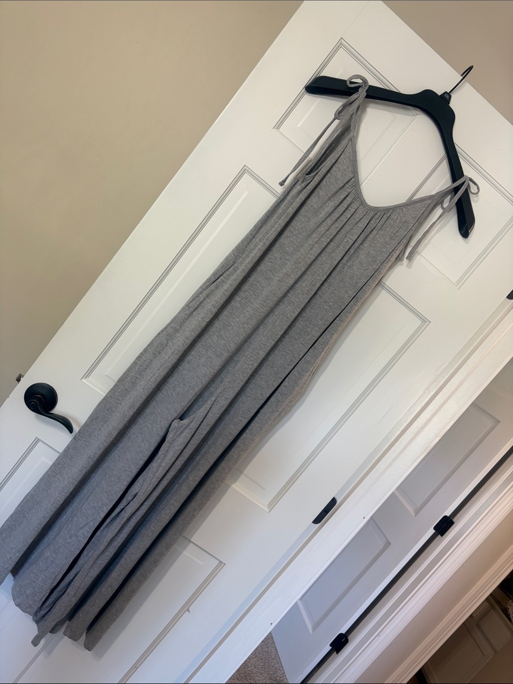 MONO-B Tie-Shoulder Grey Jumpsuit